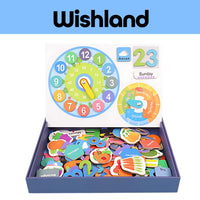 Magnetic Digital Clock Puzzle Ages 3+ Letters and Numbers Educational Gift For Kids by WISHLAND