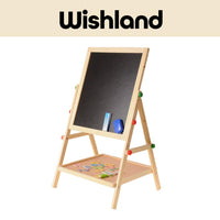 Wooden Multifunctional Writing Board Ages 2+ Blackboard and Whiteboard Adjustable Gift For Kids by WISHLAND