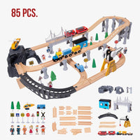 Wooden Tran Track Series Ages 3+ 74 Pieces and 85 Pieces Vehicle Toy Gift For Kids by WISHLAND