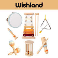 Wooden Musical Instrument Set Ages 1+ Percussion Modern Boho Gift For Kids by WISHLAND