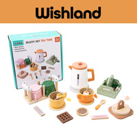 KABI Enjoy My Tea Time Ages 3+ Pretend Wooden Food Play Gift For Kids by WISHLAND