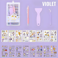 Momo Pocket Stickers with Tweezers Scraper and Storage for Kids Stationary by WISHLAND