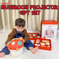 YOULEEN Mushroom Projector Gift Set Rattle Toys and Teethers with Lights and Sounds for Infants by WISHLAND