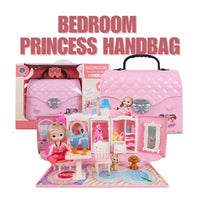 Bedroom Princess Handbag Doll House Girl Cute Compact for Kids by WISHLAND