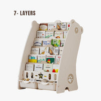 Tiny Bear Bookshelf Rack 5 Layers and 7 Layers Toys and Book Organizer by WISHLAND
