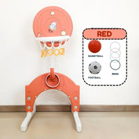 Spaceship Basketball Stand up to 5 Years Old Adjustable Height with Soccer Gift For Boys and Girls by WISHLAND