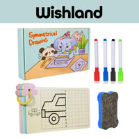 Symmetrical Drawing Ages 2+ Dry Erase Pen Control Book Gift For Kids by WISHLAND