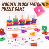 Wooden Block Matching Puzzle Educational Game Board for Kids by WISHLAND