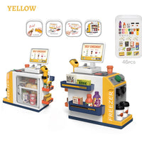 Mini Supermarket Self Checkout Cashier Pretend Play for Kids by WISHLAND