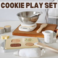 NUNUKIDS Wooden Cookie Play Set for Kids Cooking Pretend Play by WISHLAND