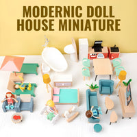 KIENVY Modernic Dollhouse Miniature 40 Pieces Accessories for Kids by WISHLAND