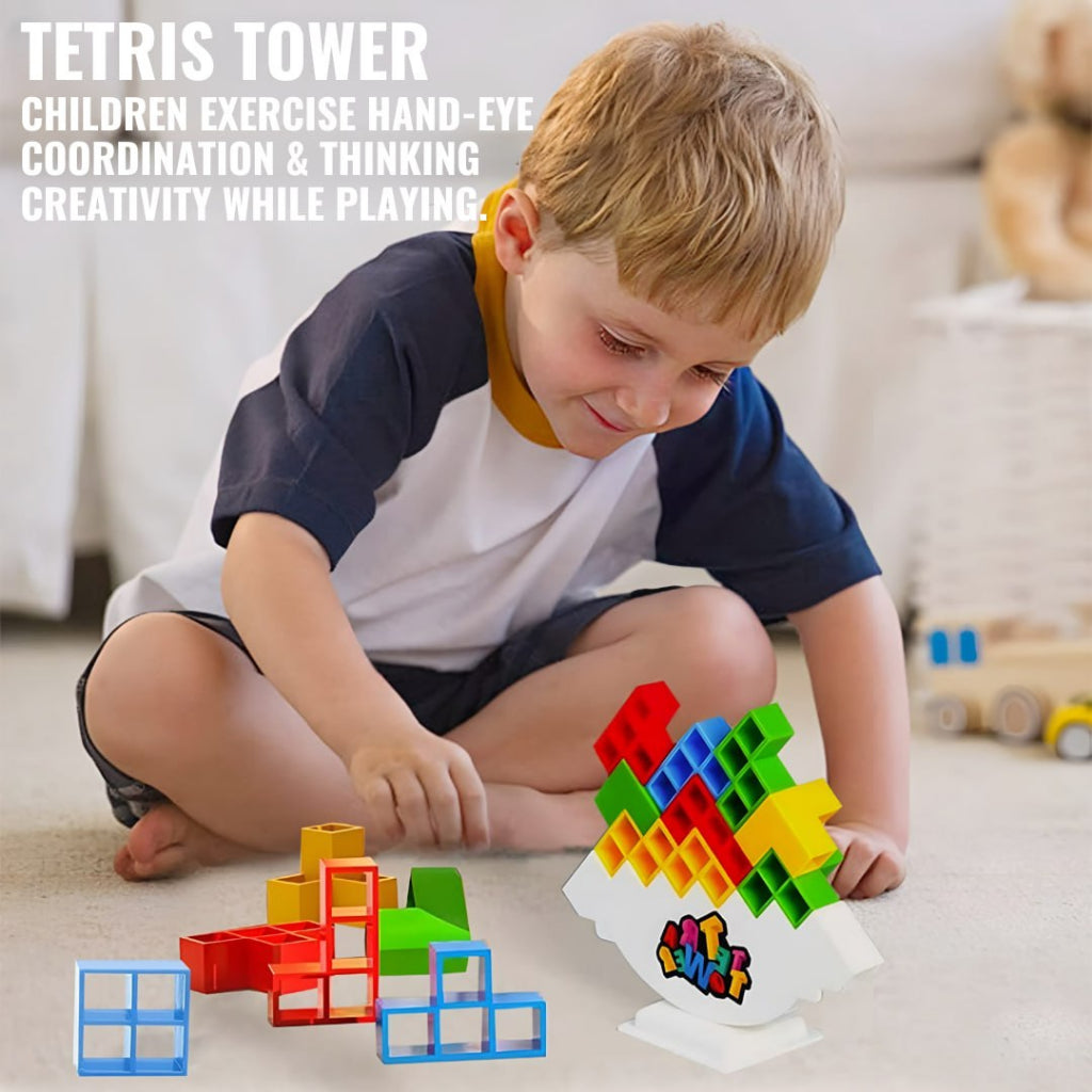 Tetra Tower Stackable Balancing Thinking Game for Kids by WISHLAND –  Wishland