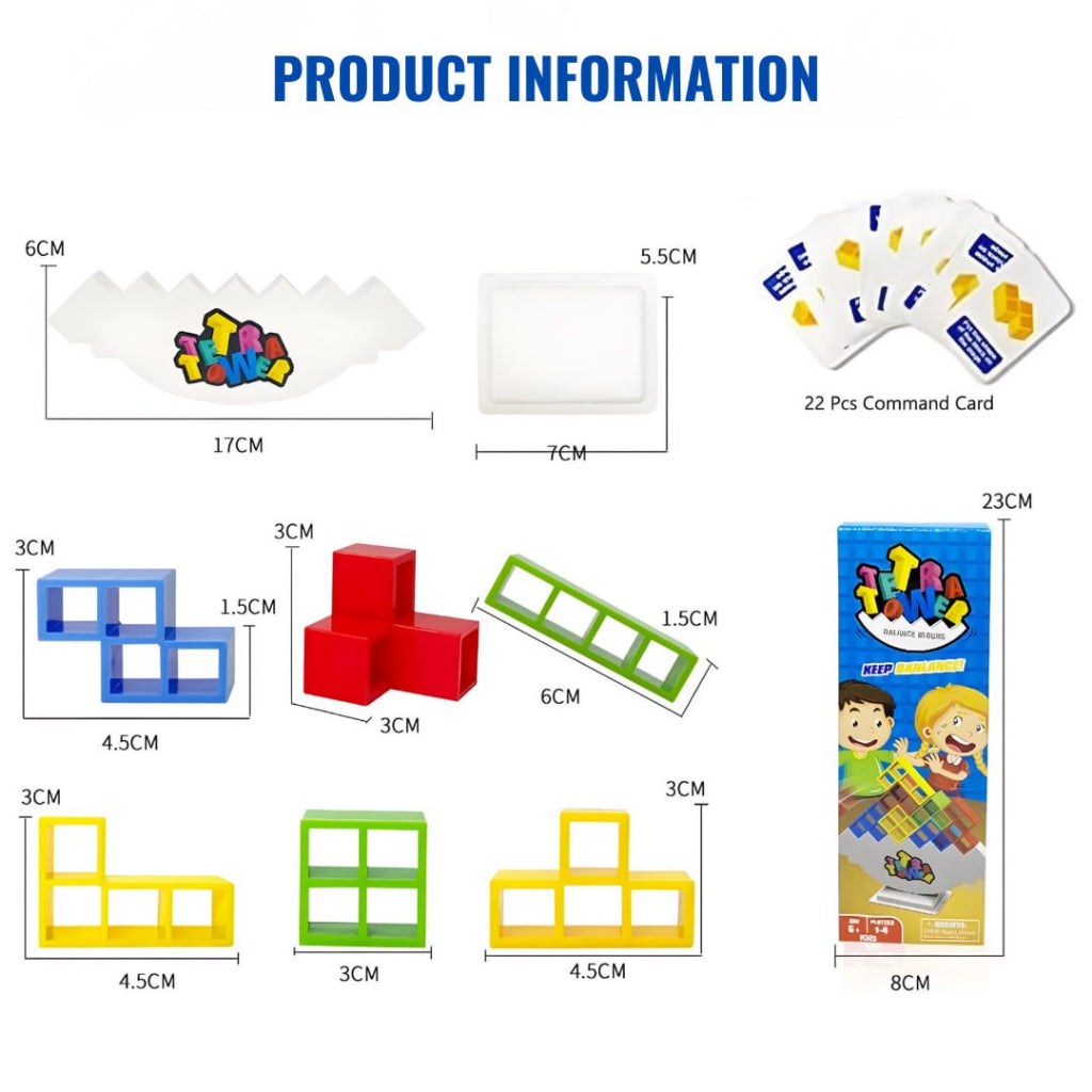 Tetra Tower Stackable Balancing Thinking Game for Kids by WISHLAND –  Wishland