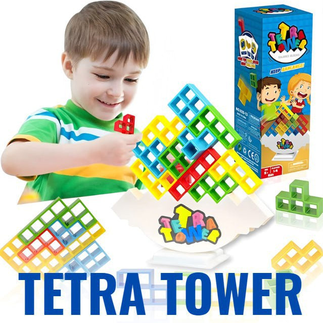Tetra Tower Stackable Balancing Thinking Game for Kids by WISHLAND –  Wishland
