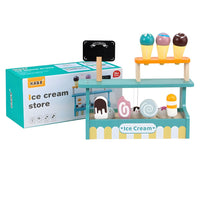 KABI Wooden Ice Cream Miniature Store for Children's Pretend Play by WISHLAND