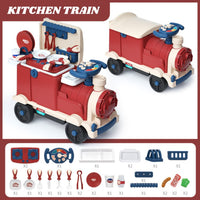 KOALA DIARY Train Medical Tool Set and Kitchen Pretend Vehicle Toy for Kids by WISHLAND