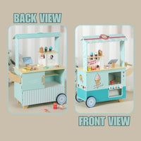 ONE ELEPHANT Wooden Ice Cream Cart Push and Vending Machine Pretend Toys for Kids by WISHLAND