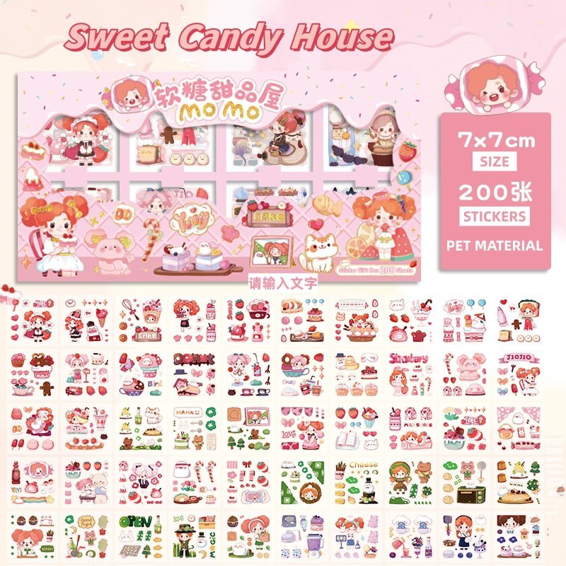 Momo 200 Pieces Sticker Set Decoration Scrapbook Supplies for Kids