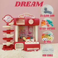 Dream and Ocean Claw Machine with Twister Machine for Kids Arcade Pretend Play by WISHLAND