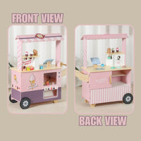 ONE ELEPHANT Wooden Ice Cream Cart Push and Vending Machine Pretend Toys for Kids by WISHLAND
