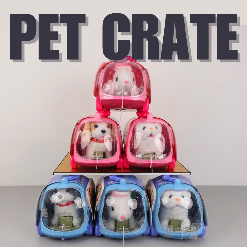 Pet Crate with Accessories Electronic Walking Animals for Kids by WISHLAND