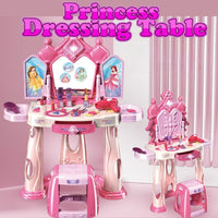 Princess Dressing Table Open Doors by Gestures Kids Vanity Set with Lights and Music by WISHLAND