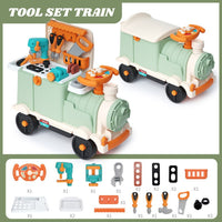 KOALA DIARY Train Medical Tool Set and Kitchen Pretend Vehicle Toy for Kids by WISHLAND
