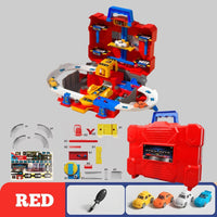 Toolbox City Garage Puzzle Track Car Set Magnet Toys with 4 Mini Cars for Kids by WISHLAND