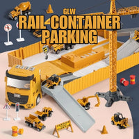 GLW Rail Container Parking  Construction Vehicles Toys for Kids by WISHLAND