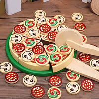 Wooden Pizza Set Pretend Food Cutting Toys Kitchen Toy by WISHLAND