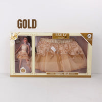 Emily Doll with Real Size Skirt for Kids Fashion Pretend Play by WISHLAND