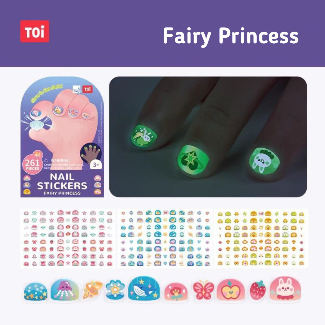 TOI Nail Stickers Waterproof Nail Art Non-Toxic Manicure for Kids