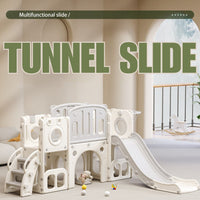 Tunnel Slide Multifunctional Indoor Climber with Storage Space for Kids by WISHLAND