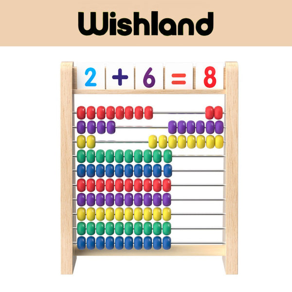 Wooden Arithmetic Computing Frame Educational Abacus Mathematics Toy for Kids by WISHLAND