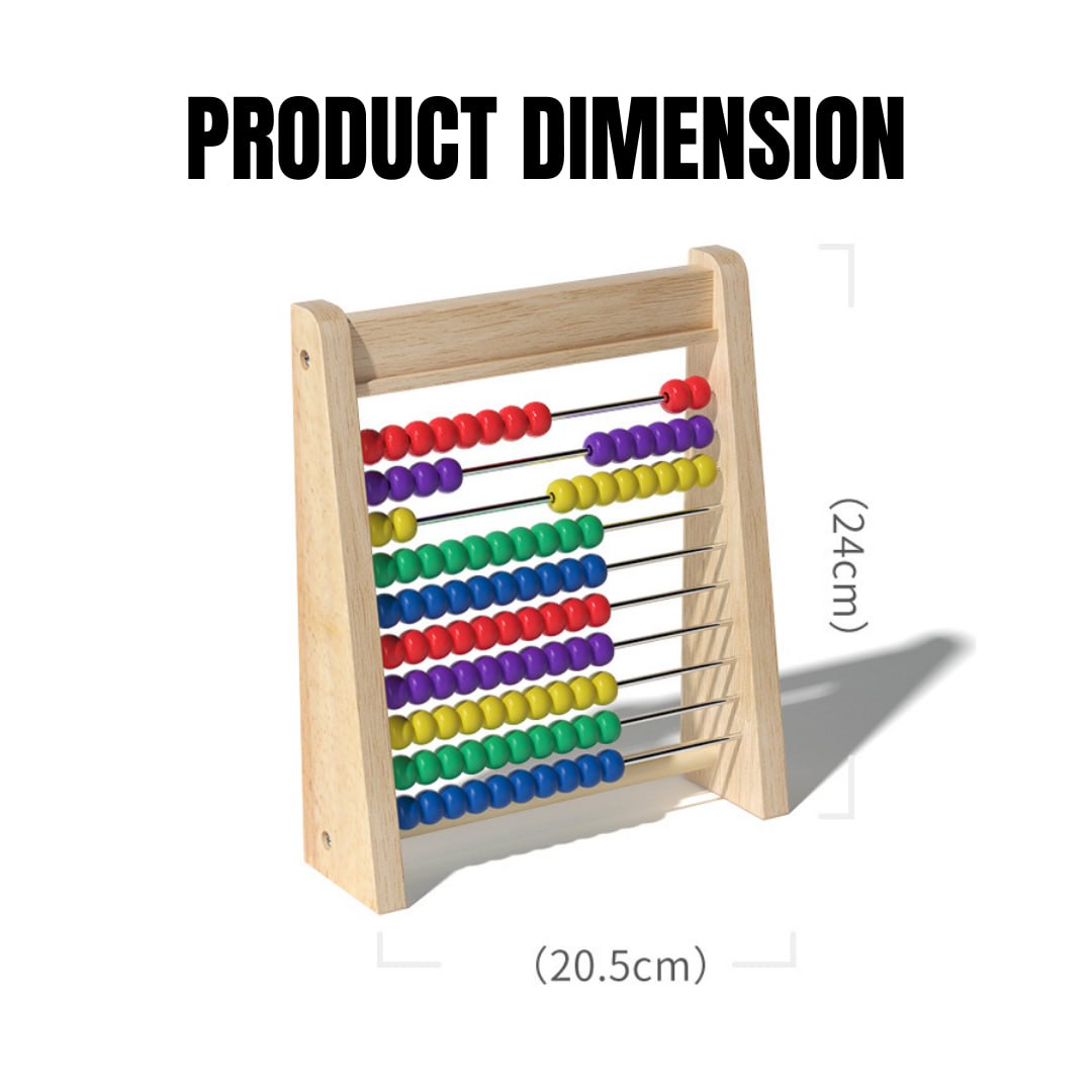 Wooden Arithmetic Computing Frame Educational Abacus Mathematics Toy for Kids by WISHLAND