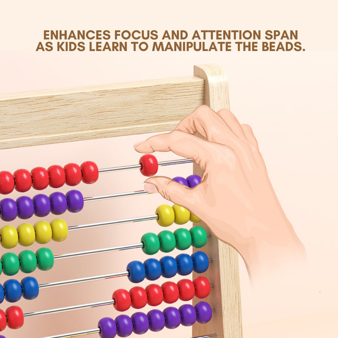 Wooden Arithmetic Computing Frame Educational Abacus Mathematics Toy for Kids by WISHLAND