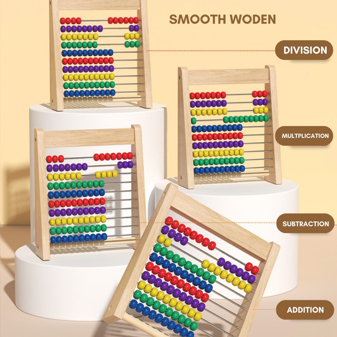 Wooden Arithmetic Computing Frame Educational Abacus Mathematics Toy for Kids by WISHLAND