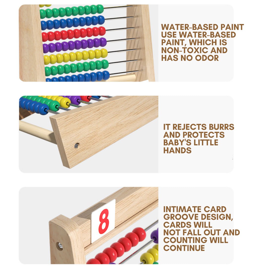 Wooden Arithmetic Computing Frame Educational Abacus Mathematics Toy for Kids by WISHLAND