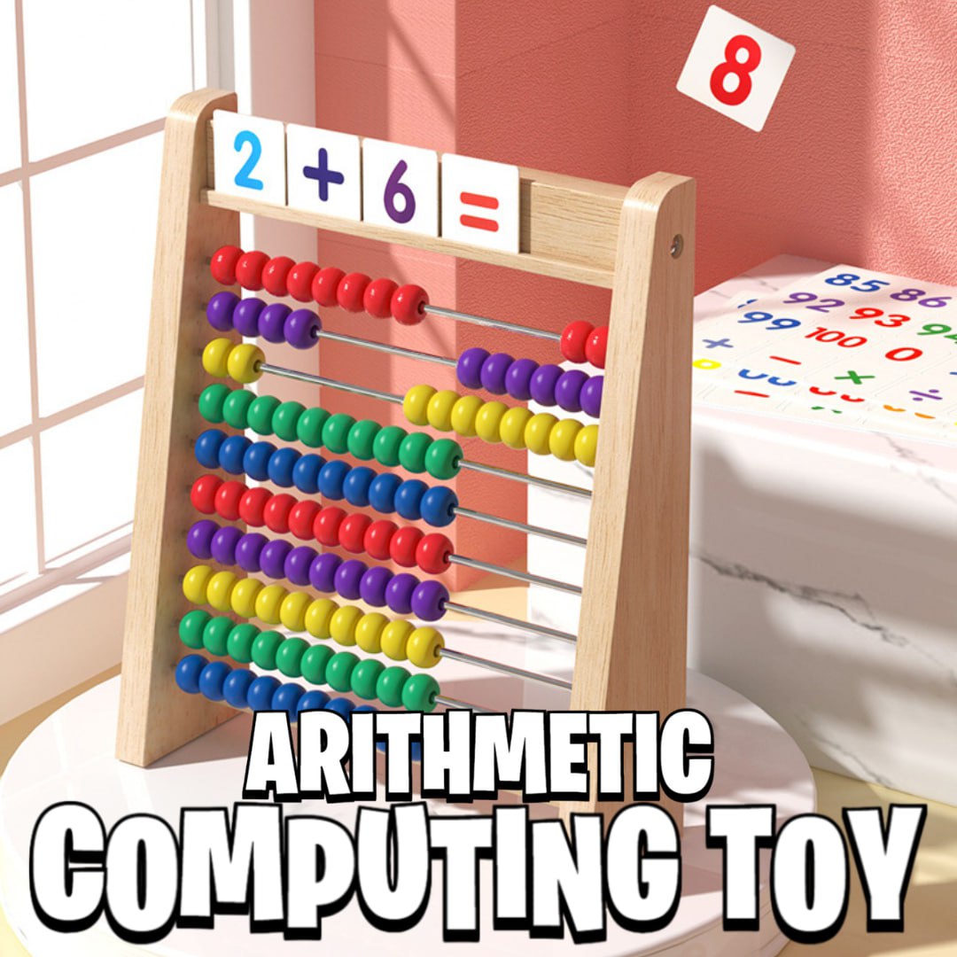 Wooden Arithmetic Computing Frame Educational Abacus Mathematics Toy for Kids by WISHLAND