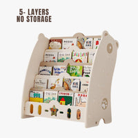 Tiny Bear Bookshelf Rack 5 Layers and 7 Layers Toys and Book Organizer by WISHLAND