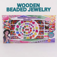 BYJ Wooden Beaded Jewelry Arts & Crafts Charm Bracelet Kit