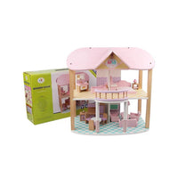 Wooden Dollhouse Pretend Play for Girls Wooden House Mini Play Set for Kids by WISHLAND