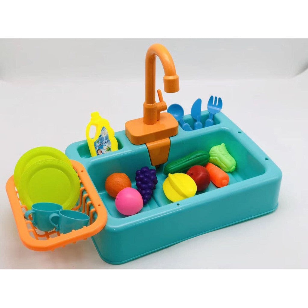 Kitchen Sink Pretend Play Set for Kids Electric Circulation Sink by WISHLAND