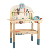 Wooden Tool Bench Tool Stand Pretend Play Construction Toy by WISHLAND