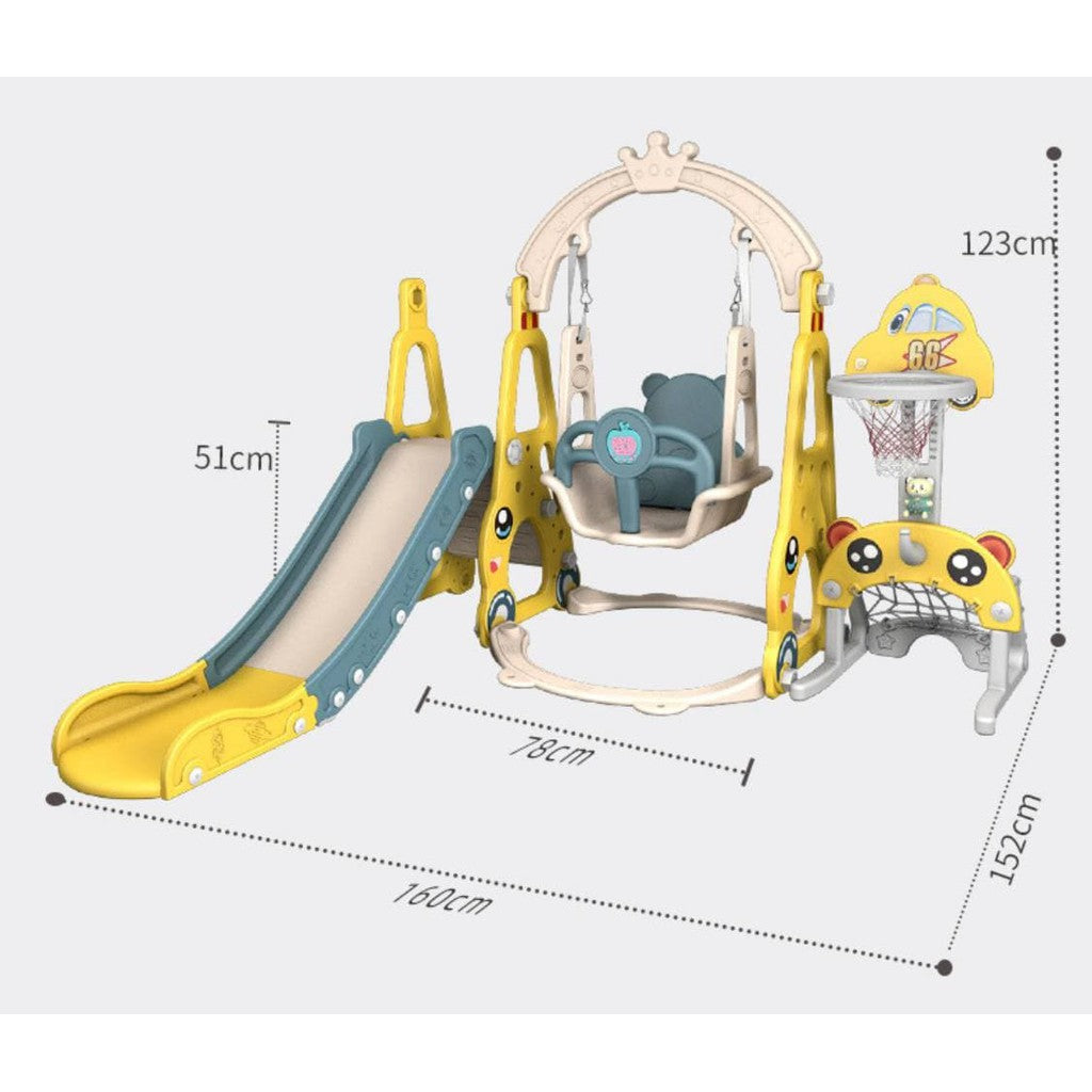 Crown 7 in 1 Multi Functional Swing Slide Basketball Golf Play Set by WISHLAND