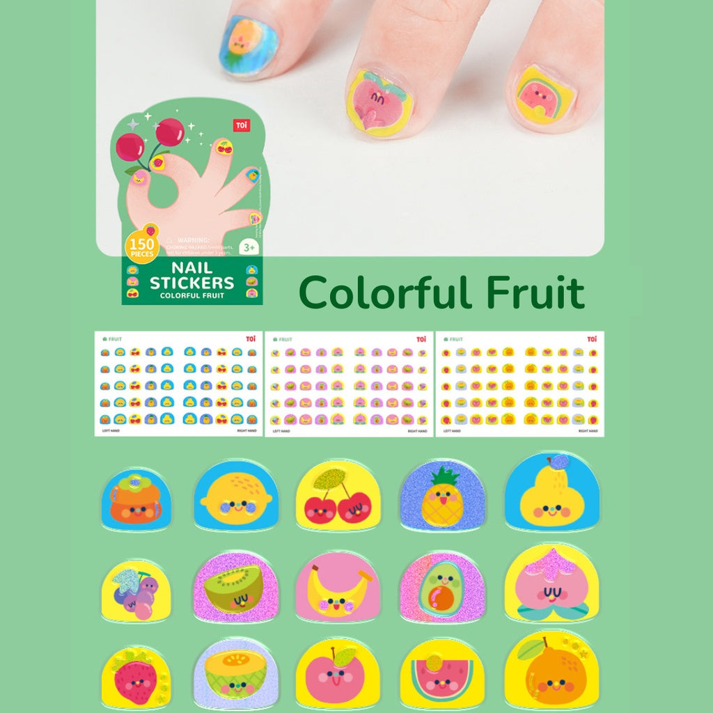 TOI Nail Stickers Waterproof Nail Art Non-Toxic Manicure for Kids