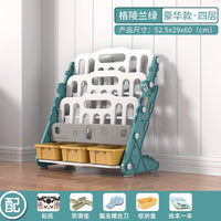 Crocodile Storage Rack Bookshelves with Storage Bin Toy Organizer by WISHLAND