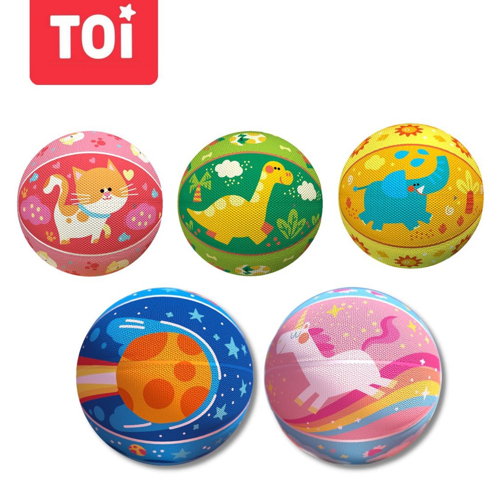 TOI Children Basketball Indoor and Outdoor Rubber Ball for Kids