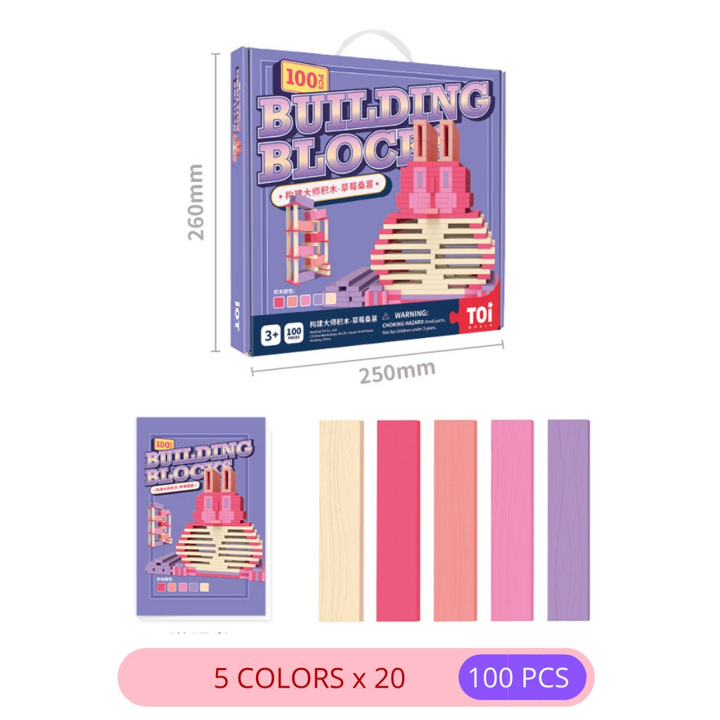 TOI Building Master Blocks Wooden Colored Stacking Blocks for Kids