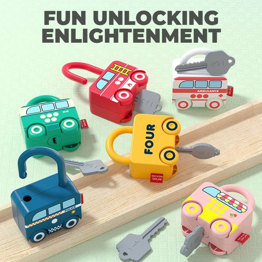 Car Key Matching Lock Toy Montessori Toys Number 0-6 Vehicle Matching by WISHLAND